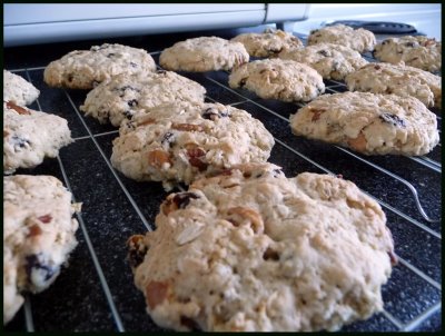 Galletas de avena, pasas y nueces
