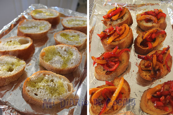 Sopa de tomate y crostini con mozzarella y pimentón Sopa de tomate y crostini con mozzarella y pimentón