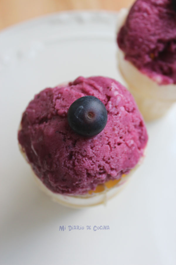 Helado de yogurt y berries