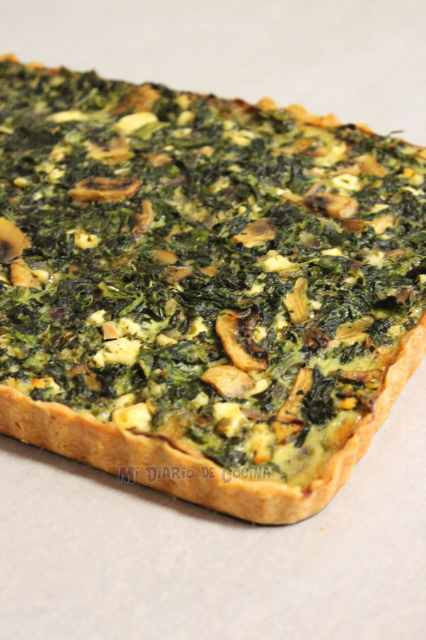 Quiche de espinacas, champiñones y queso Quiche de espinacas, champiñones y queso