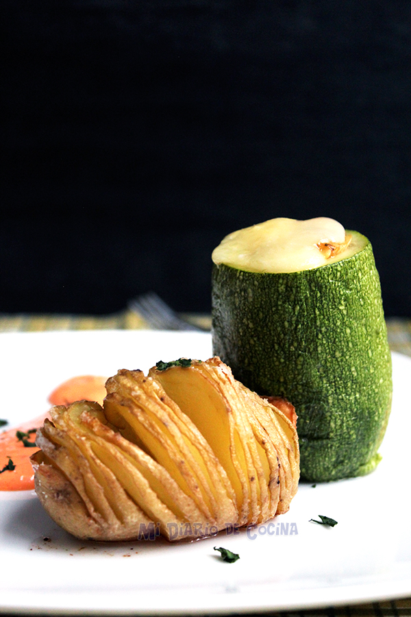 Zapallo italiano relleno con pollo Zapallo italiano relleno con pollo