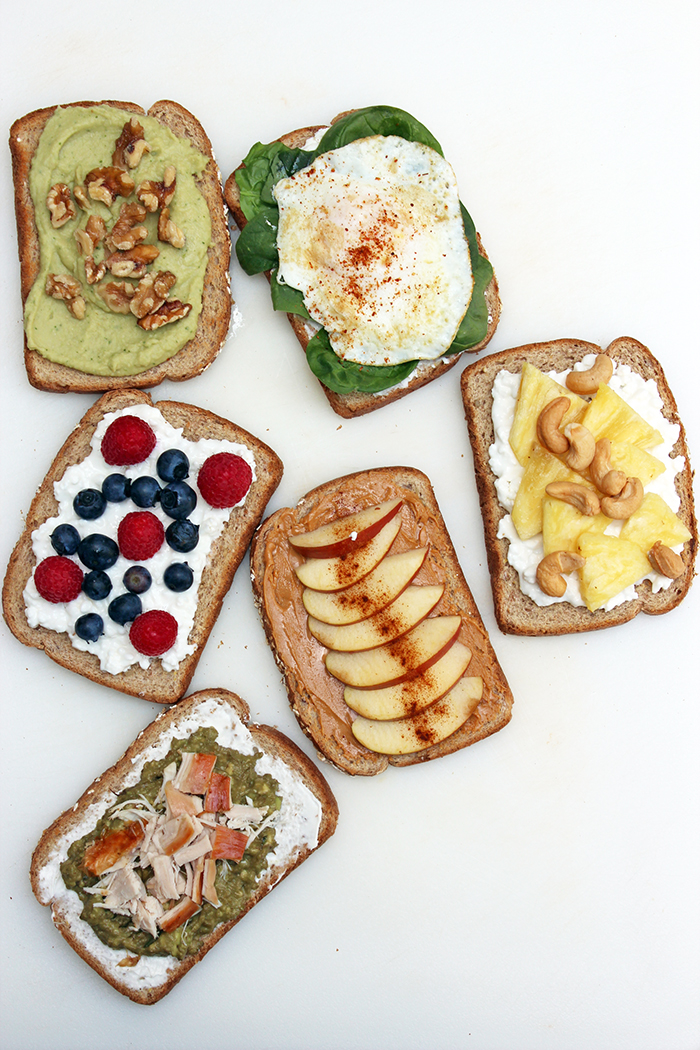 Tapas de pan integral con variados rellenos Tapas de pan integral con variados rellenos