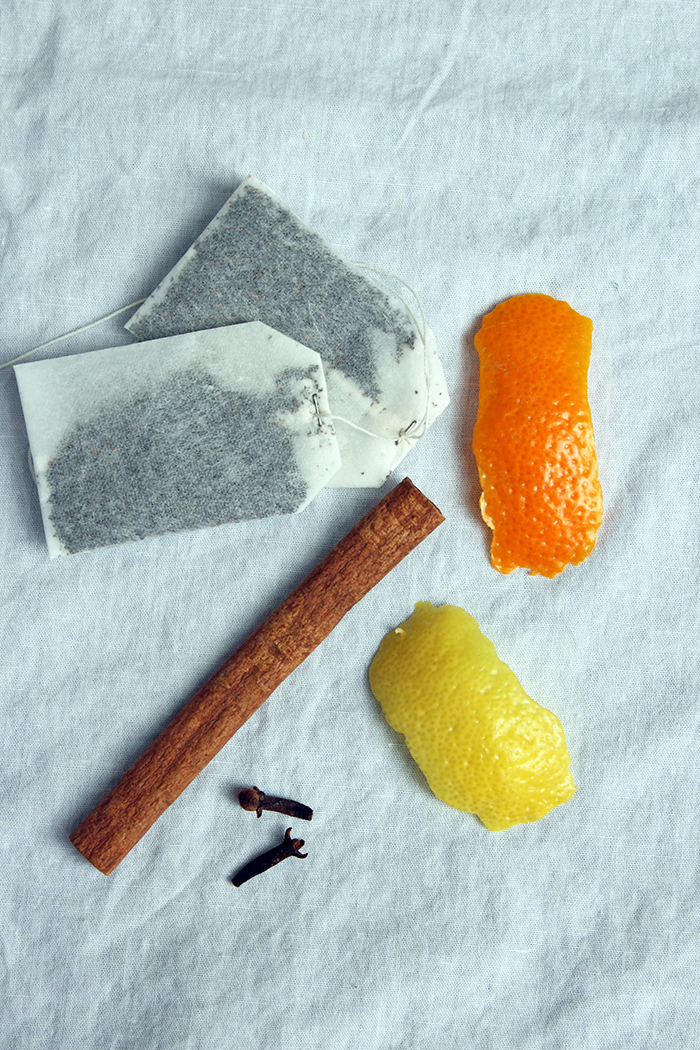 Té con canela, limón y naranja Té con canela, limón y naranja