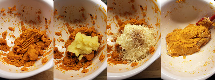 Ñoquis de papa camote - Preparación Ñoquis de papa camote - Preparación