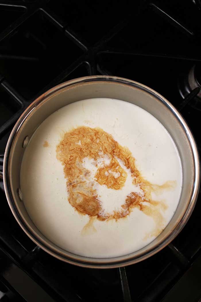 Panna cotta de leche de coco y salsa de granada - Cocción Panna cotta de leche de coco y salsa de granada - Cocción