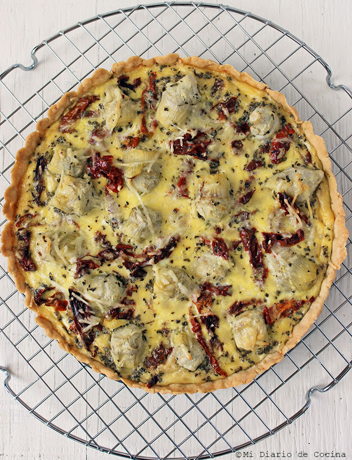 Quiche de alcachofas y tomates deshidratados Quiche de alcachofas y tomates deshidratados
