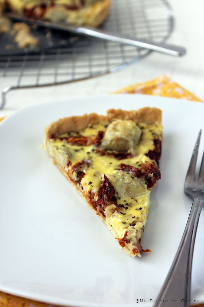 Quiche de alcachofas y tomates deshidratados Quiche de alcachofas y tomates deshidratados