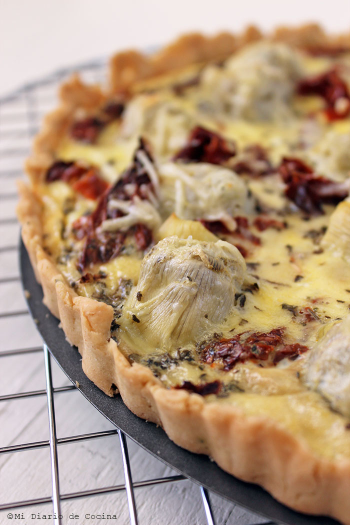 Quiche de alcachofas y tomates deshidratados Quiche de alcachofas y tomates deshidratados