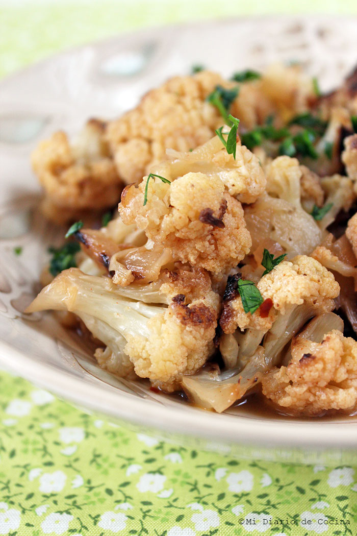 Coliflor con glaseado de miel y limón Coliflor con glaseado de miel y limón