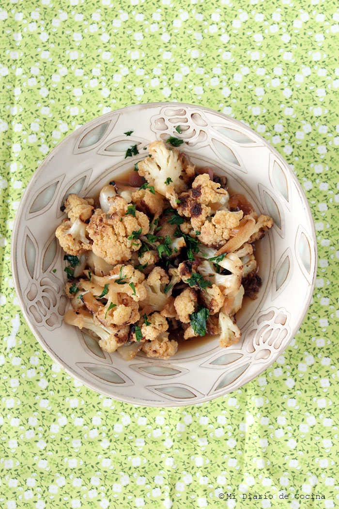 Coliflor con glaseado de miel y limón Coliflor con glaseado de miel y limón