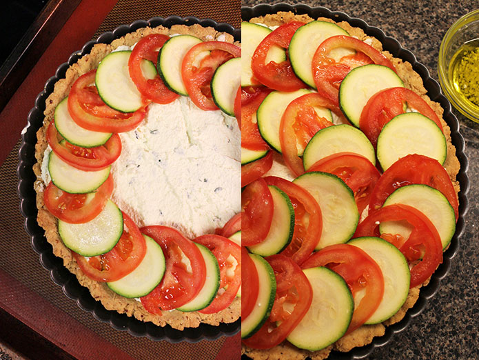 Tarta de zapallo italiano y tomate - Preparación Tarta de zapallo italiano y tomate - Preparación