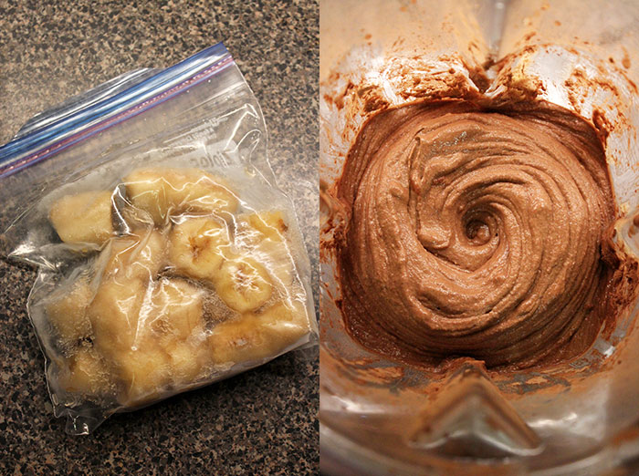 Helado de banana y chocolate Helado de banana y chocolate