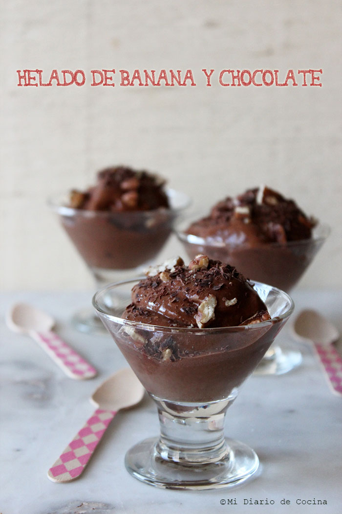 Helado de banana y chocolate Helado de banana y chocolate