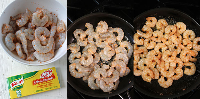 Ceviche de camarón con tortilla chips - Preparación Ceviche de camarón con tortilla chips - Preparación
