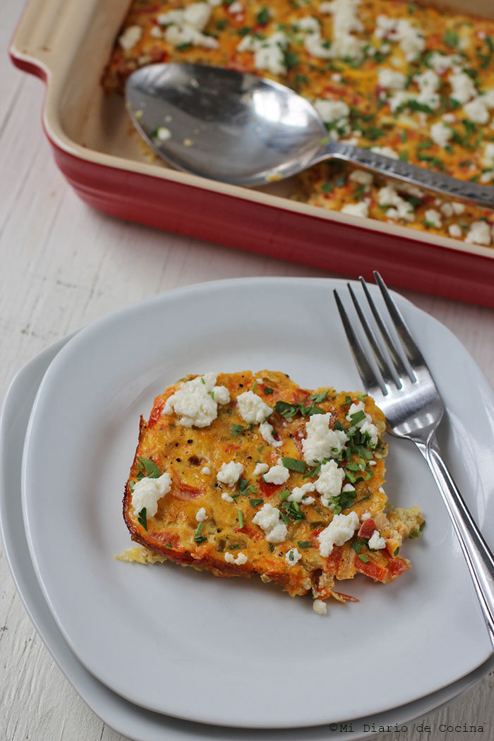 Huevos horneados con vegetales Huevos horneados con vegetales