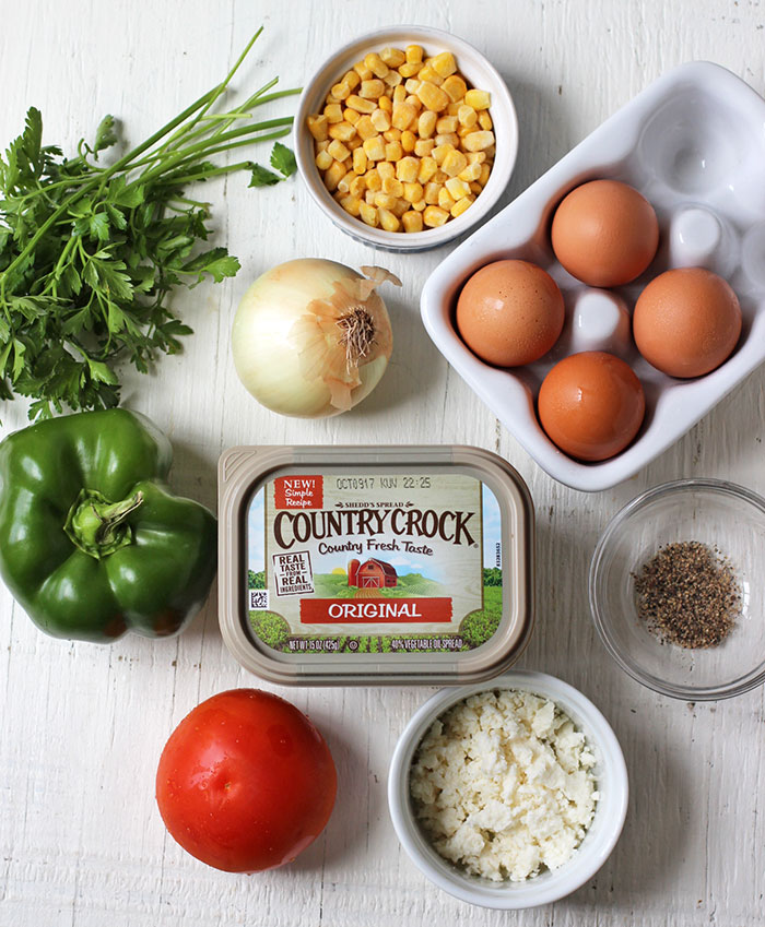 Huevos horneados con vegetales - Ingredientes Huevos horneados con vegetales - Ingredientes