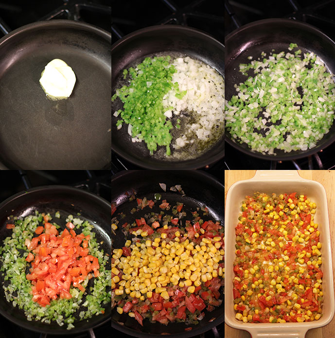 Huevos horneados con vegetales - Preparación Huevos horneados con vegetales - Preparación
