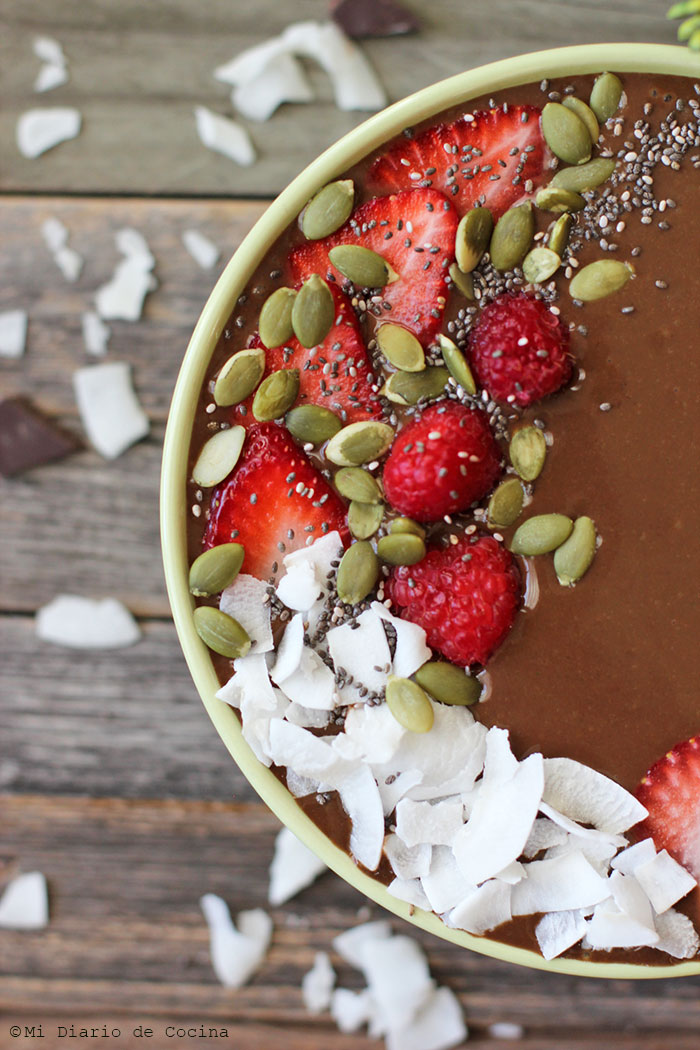 Smoothie en bowl de chocolate Smoothie en bowl de chocolate