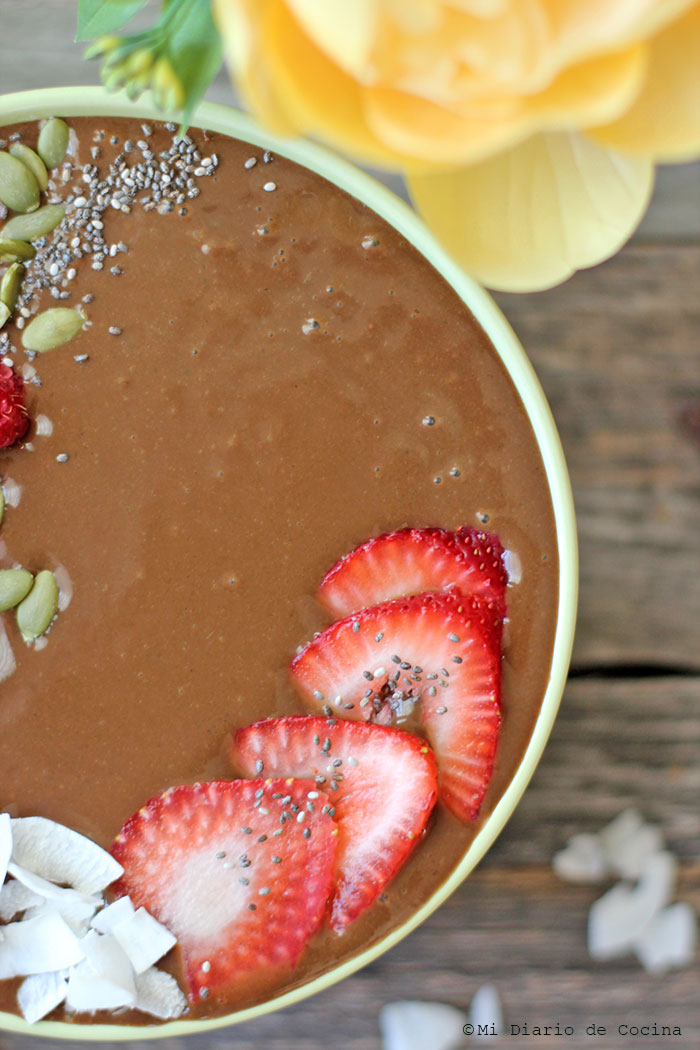 Smoothie en bowl de chocolate Smoothie en bowl de chocolate