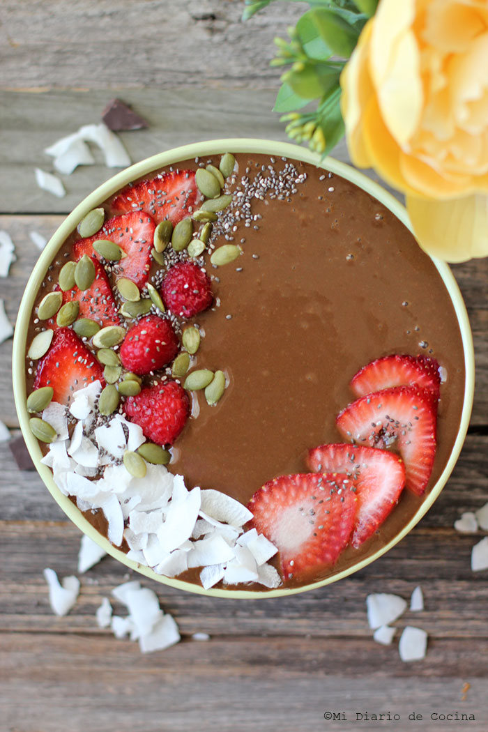 Smoothie en bowl de chocolate Smoothie en bowl de chocolate