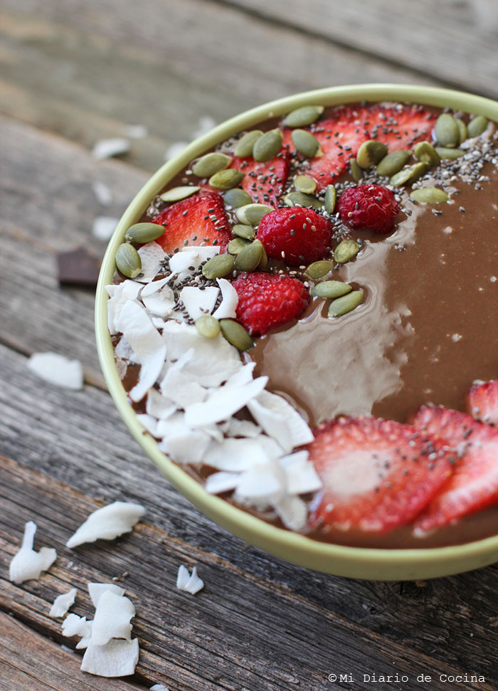 Smoothie en bowl de chocolate Smoothie en bowl de chocolate