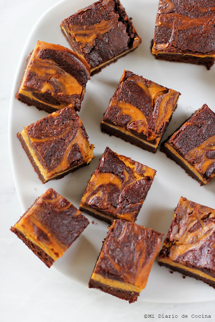 Brownie de cheesecake de zapallo Brownie de cheesecake de zapallo