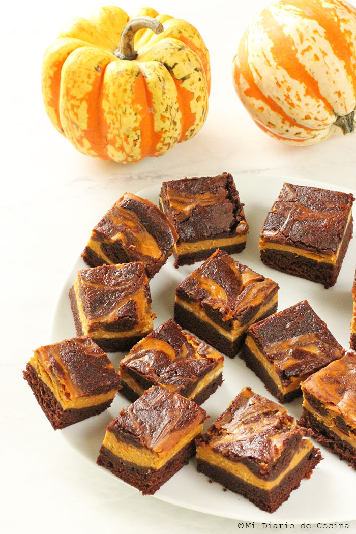 Brownie de cheesecake de zapallo Brownie de cheesecake de zapallo