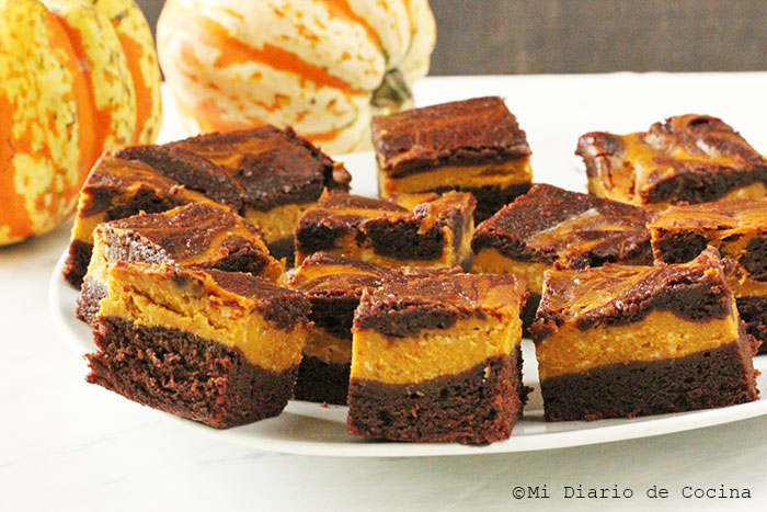 Brownie de cheesecake de zapallo Brownie de cheesecake de zapallo