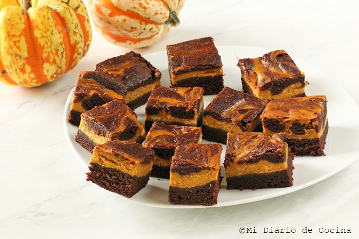 Brownie de cheesecake de zapallo Brownie de cheesecake de zapallo