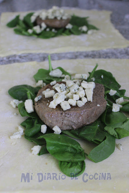 Carne de res en masa de hoja