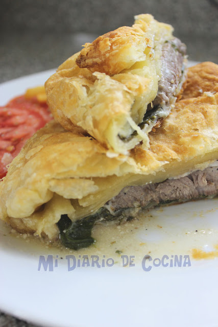 Carne de res en masa de hoja