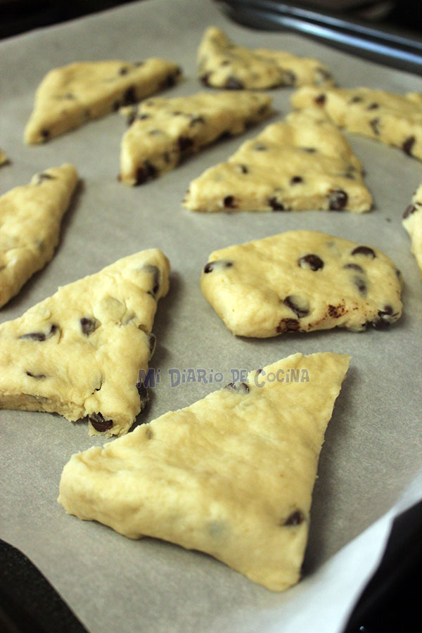Scones con chips de chocolate