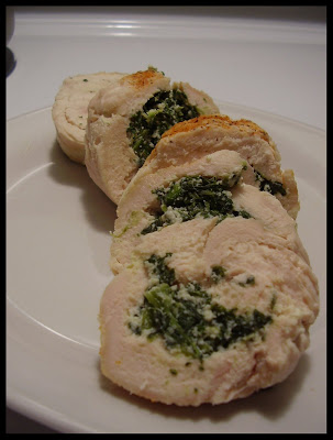 Filete de pollo relleno con ricota y espinaca