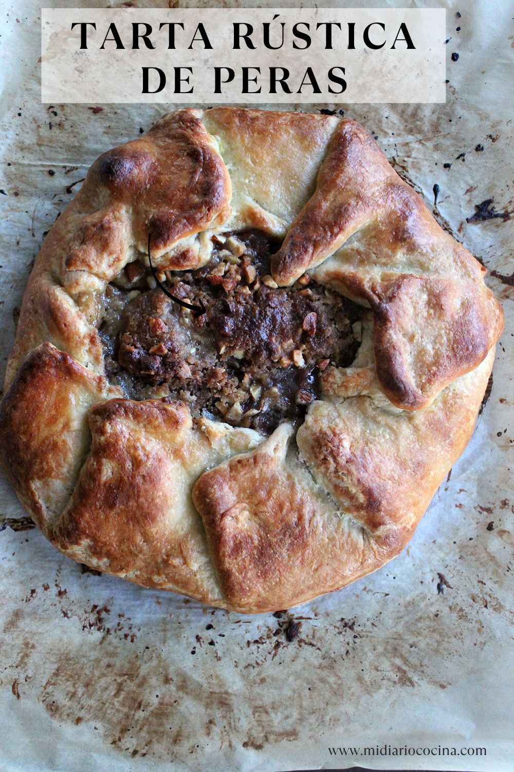 Tarta rustica de peras