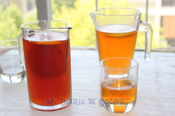 Té helado con menta y lima