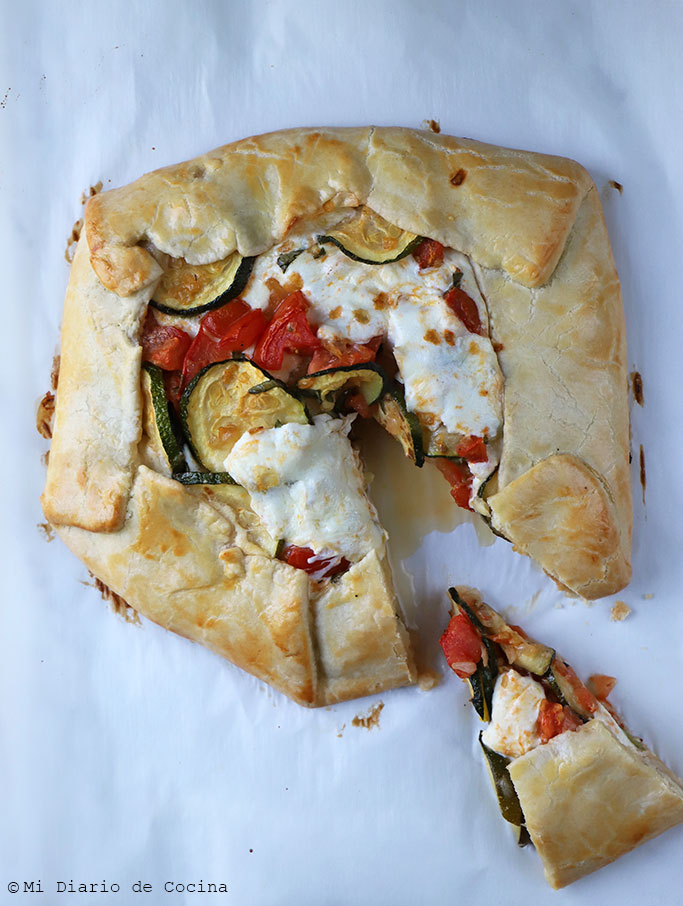 Tarta de zapallo italiano, tomate y mozzarella Tarta de zapallo italiano, tomate y mozzarella