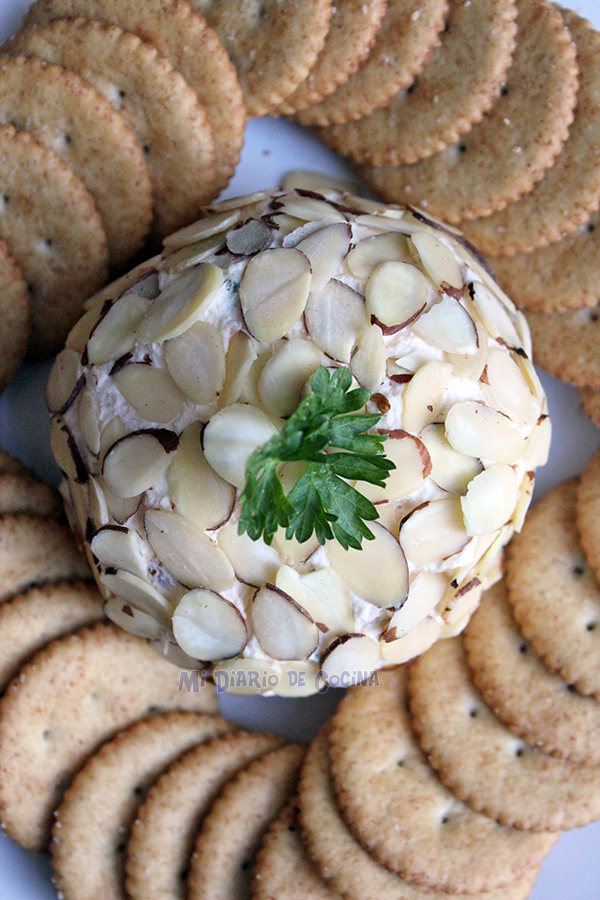 Bola de queso crema y salmón ahumado Bola de queso crema y salmón ahumado