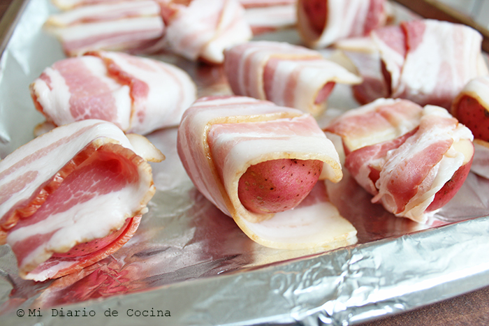 Papas con tocino Papas con tocino