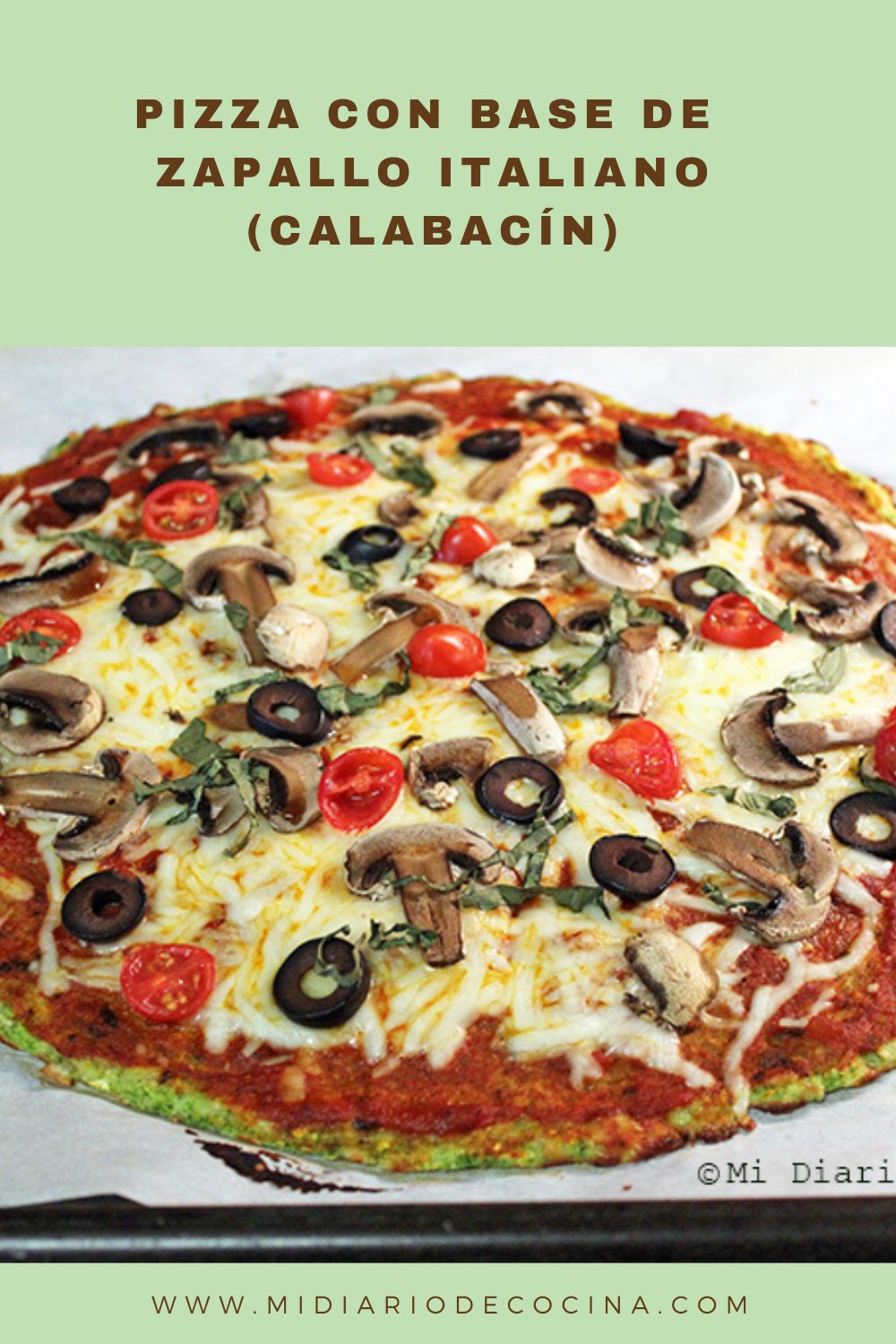 Pizza con base de zapallo italiano