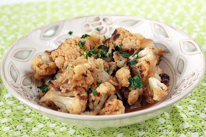 Cauliflower with lemon and honey glaze