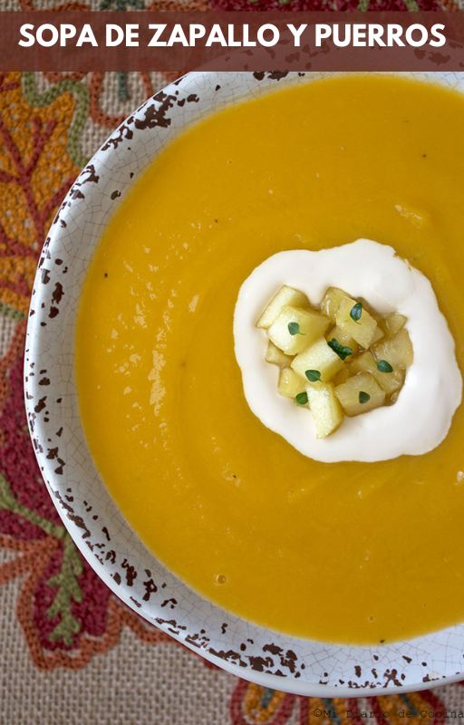 Sopa de zapallo y puerro