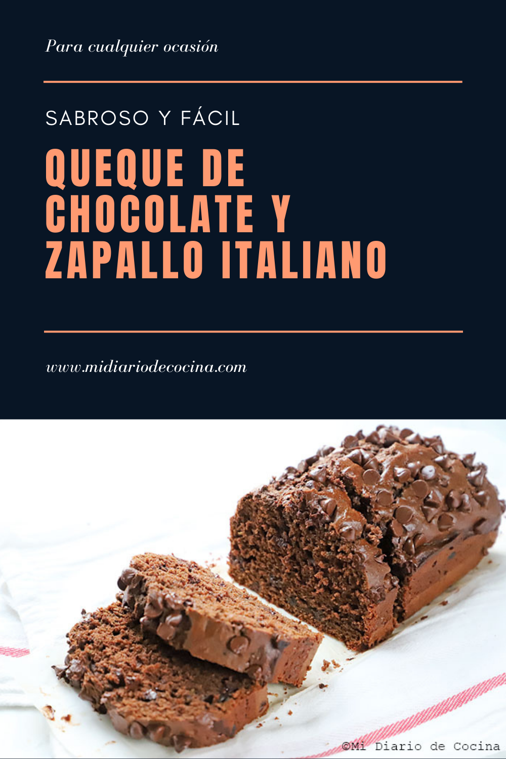 Queque de chocolate y zapallo italiano