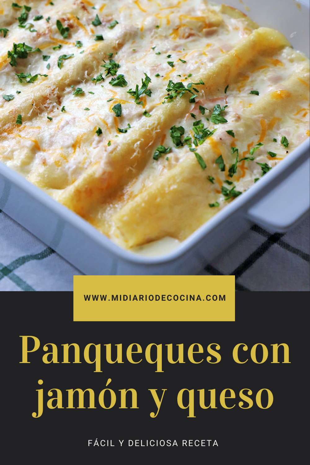 Panqueques con jamón y queso Panqueques con jamón y queso