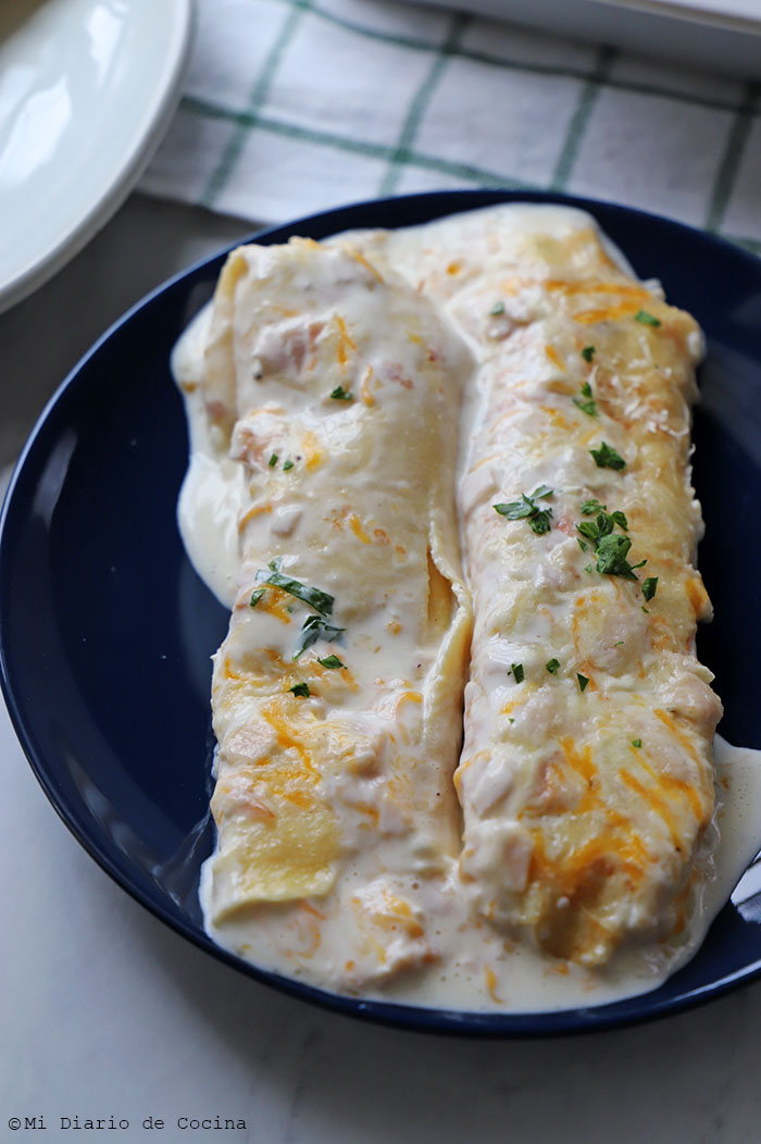 Panqueques con jamón y queso Panqueques con jamón y queso